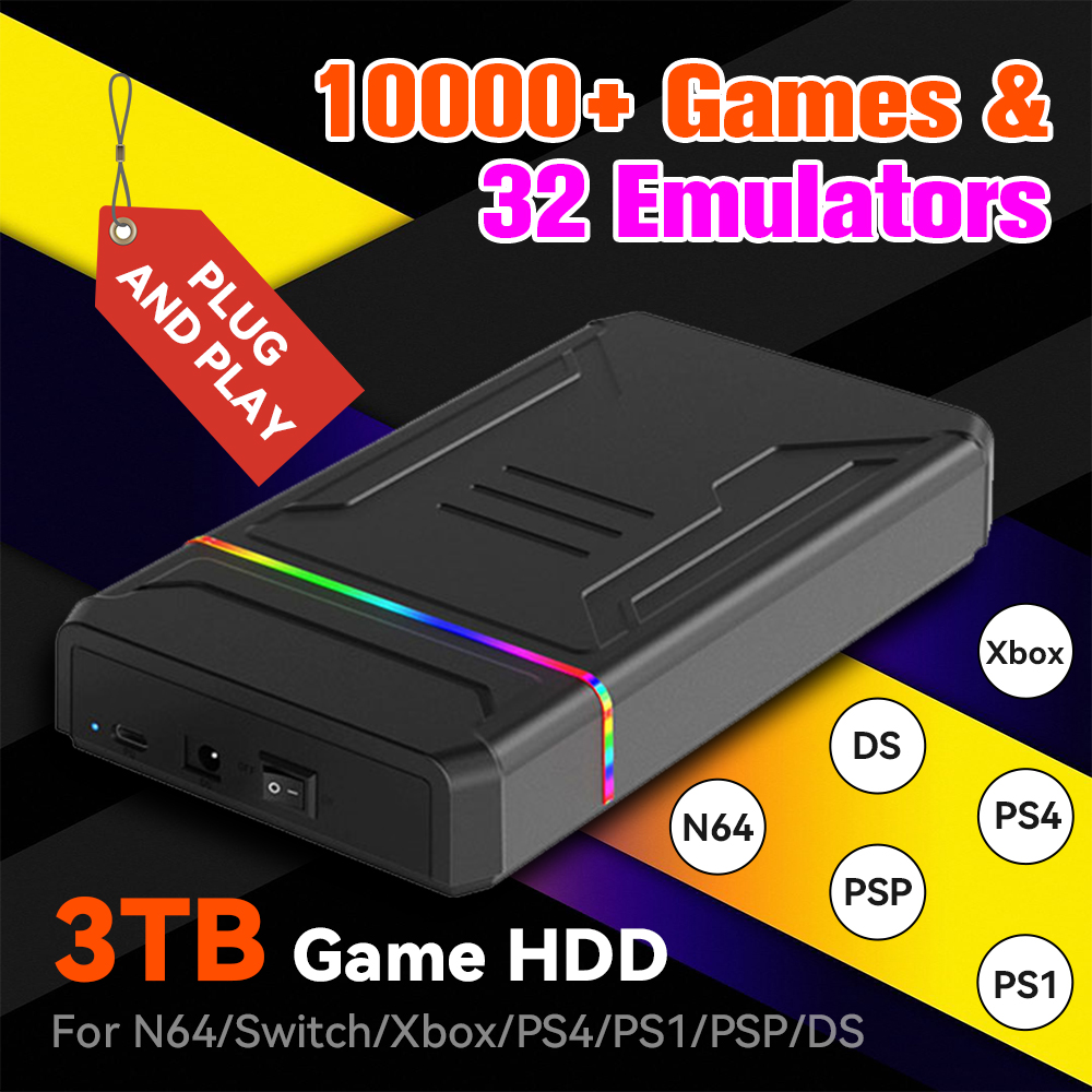 Retro Gaming Xbox - 3TB Harici Retro Oyun HDD Emülatörü