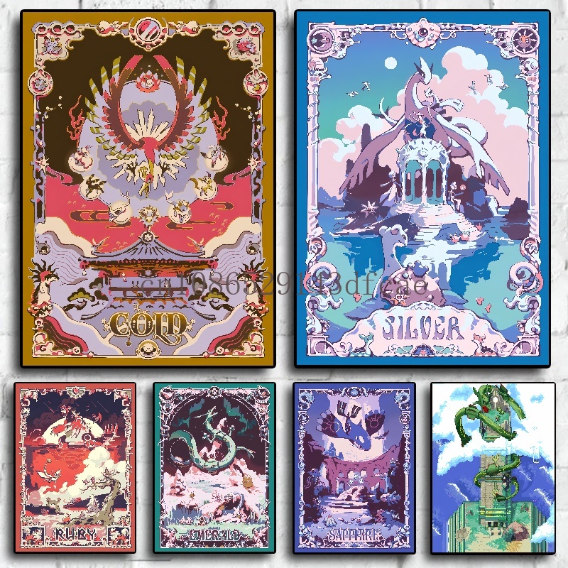 Retro Gaming Pokemon - Pokemon Retro karikatür Poster klasik Anime