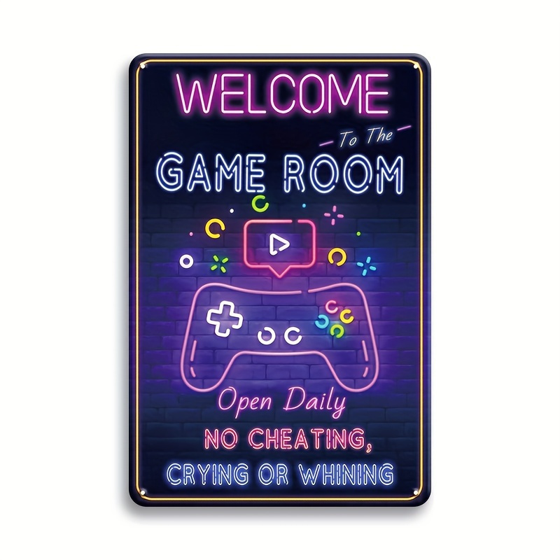 Retro Gaming Videos - Oyun Odasına Hoş Geldiniz Metal Tabela