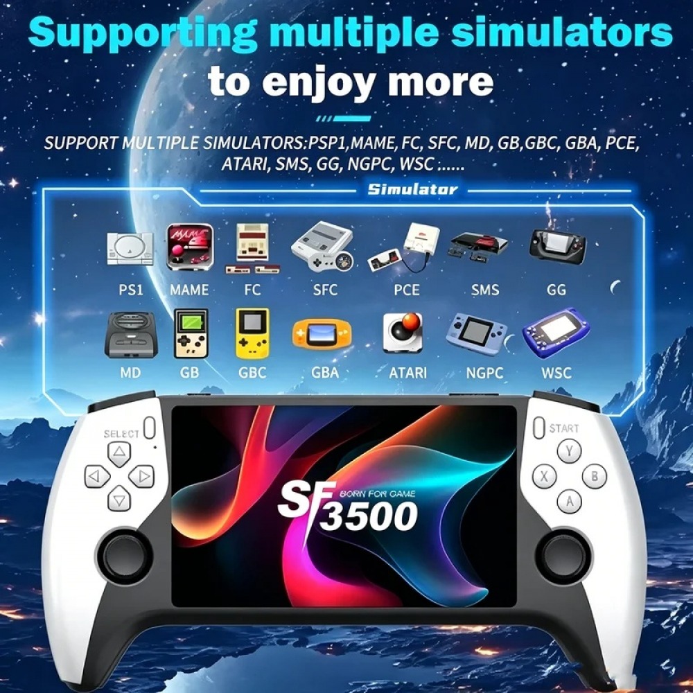 Retro Gaming Handheld Console - SF3500 5 inç El Oyun Konsolu,